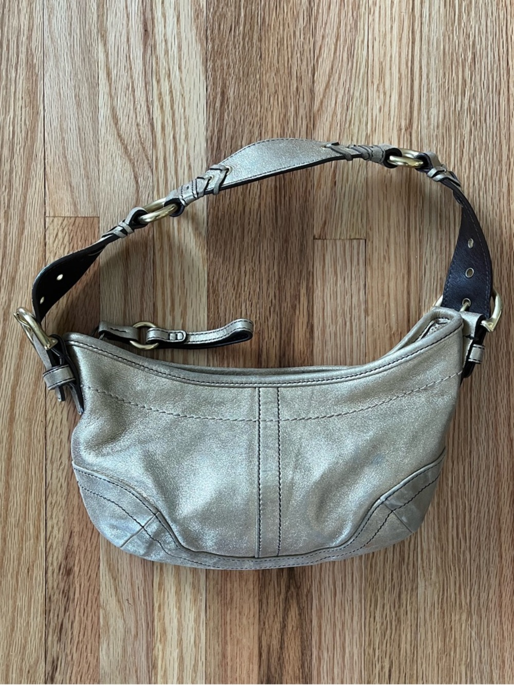 Coach Metallic Gold Shoulder Hobo Bag